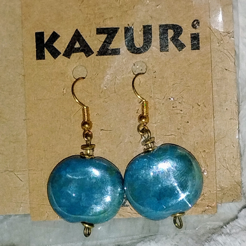 Blue Kazuri Handmade African Earrings!